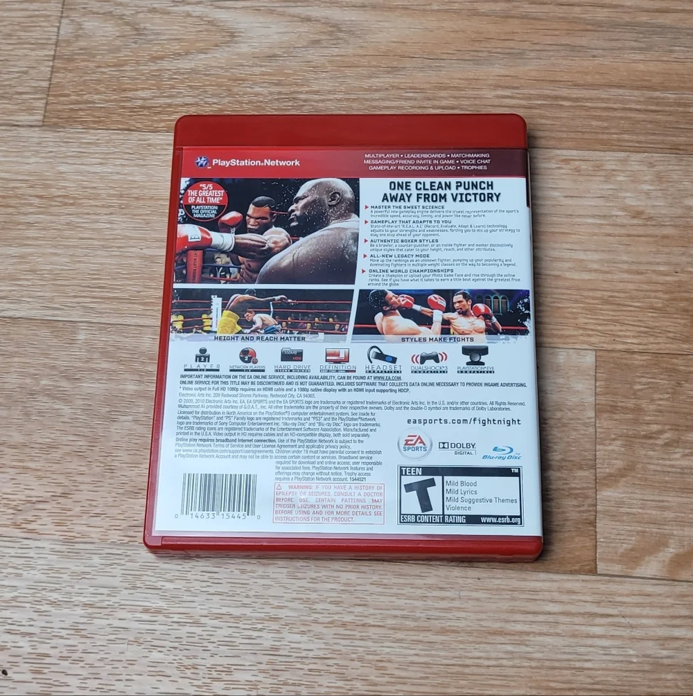 Sony PS3 Fight Night Round 4 - Red & White Cover